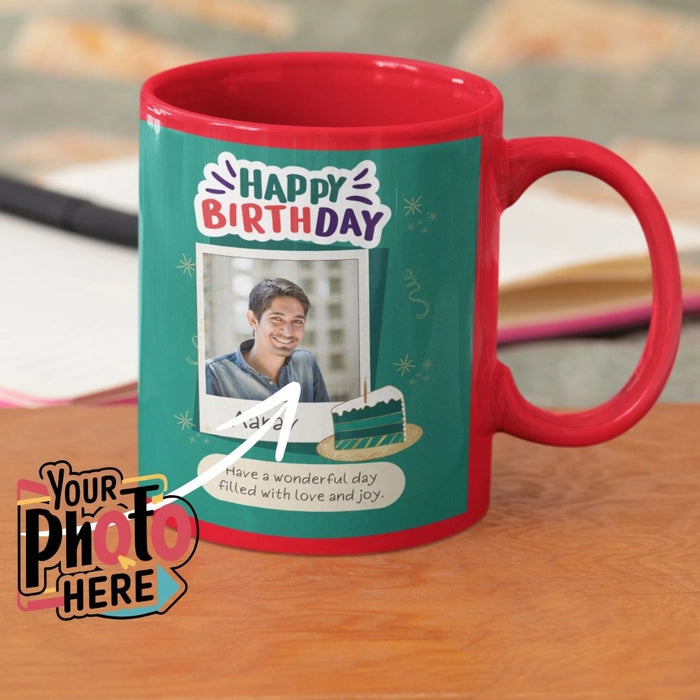 Custom Red Photo Mug