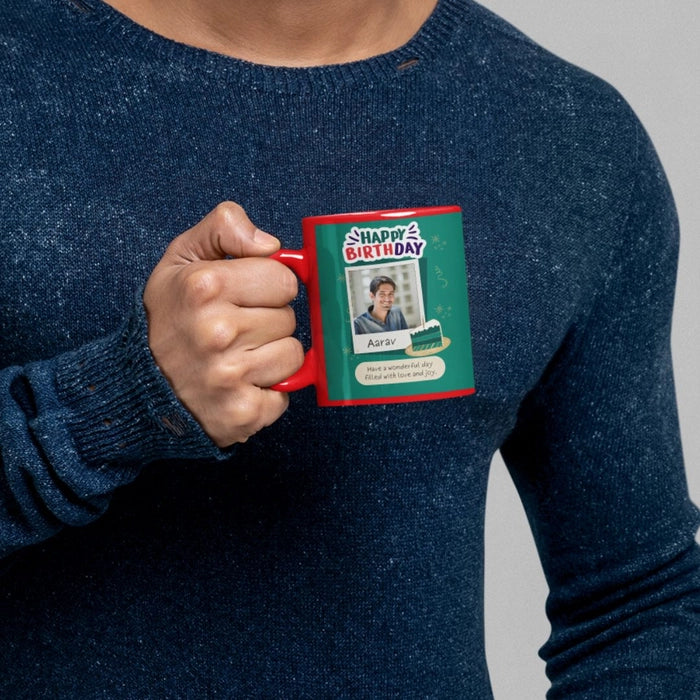 Custom Red Photo Mug