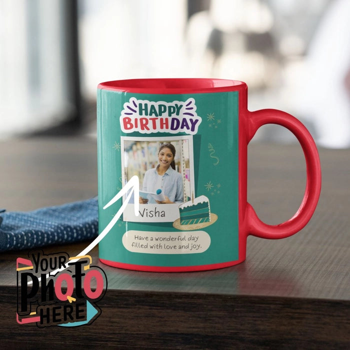 Custom Red Photo Mug