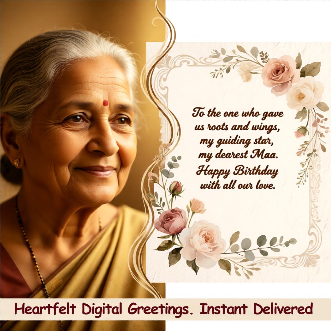 Instant Digital Heartfelt Birthday Card for Maa