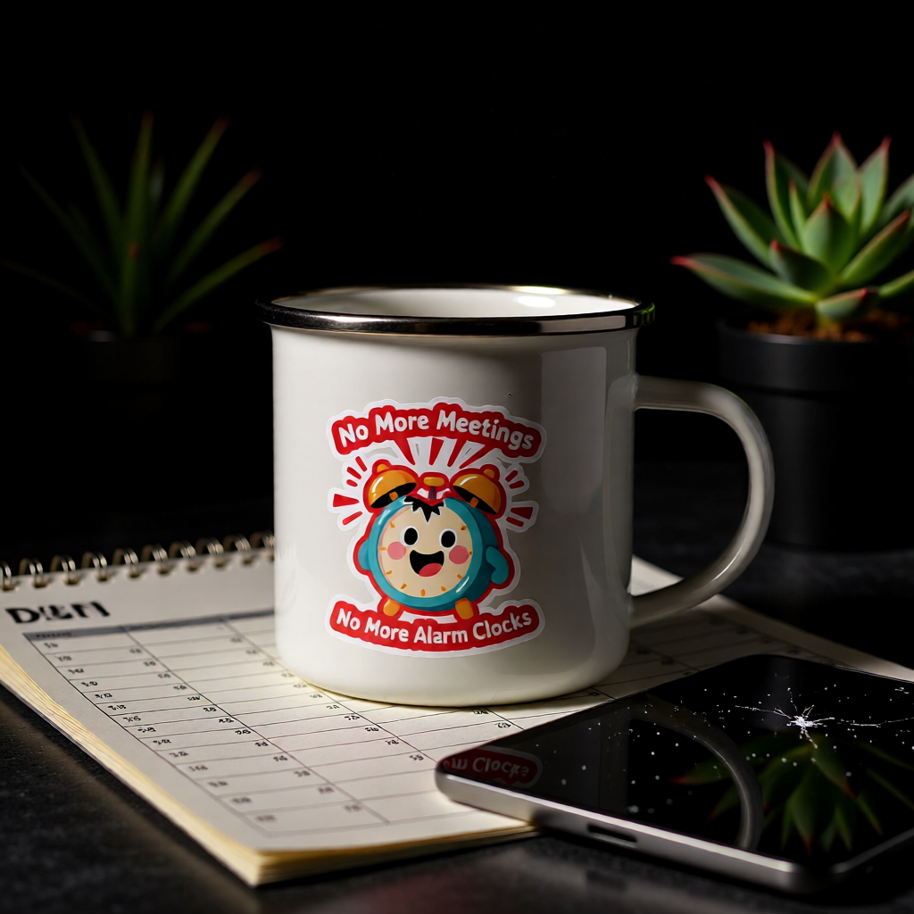 No More Meeting Steel Mug