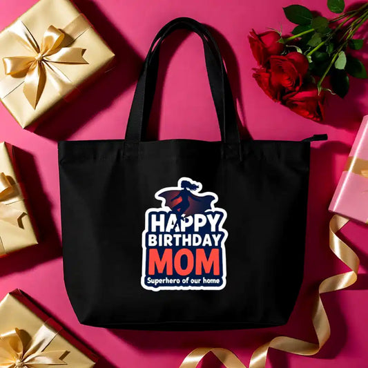 Superhero Mom Zipper Tote Bag