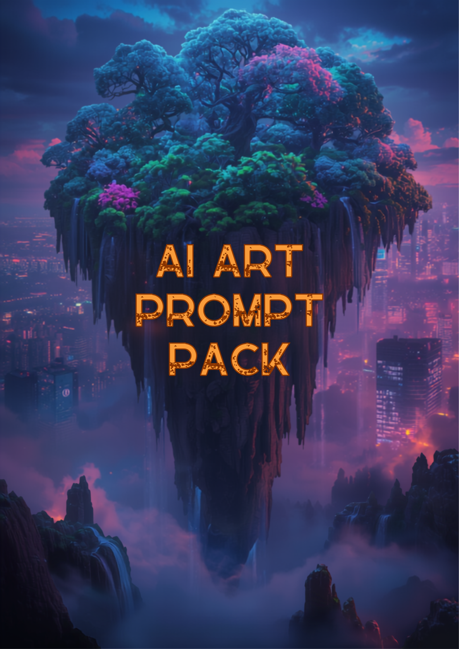 50 Fantasy & Sci-Fi AI Art Prompts — cover sample art