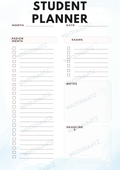 Student Weekly Planner — printable instant download