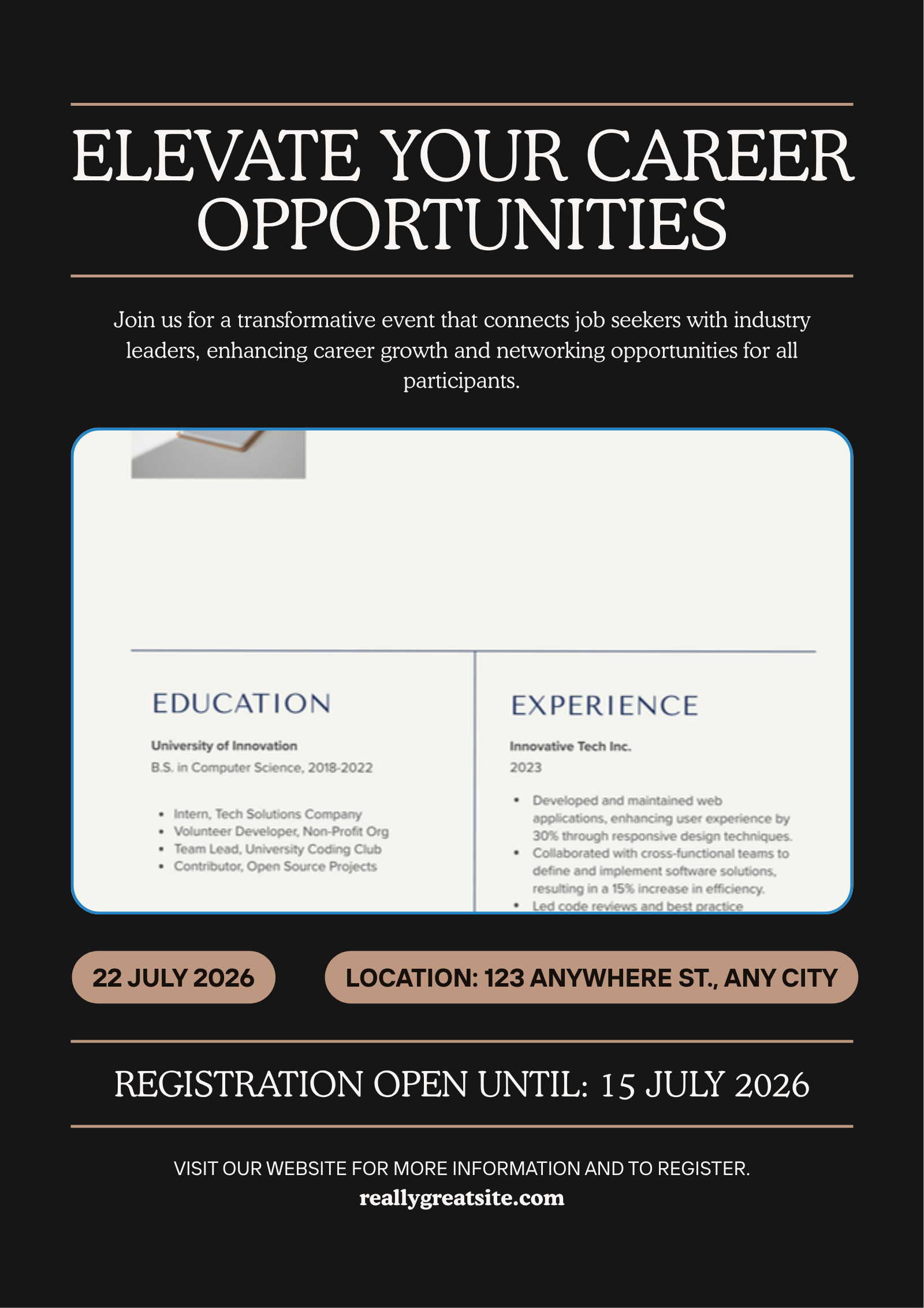 ATS Friendly Resume Template printed in interview context