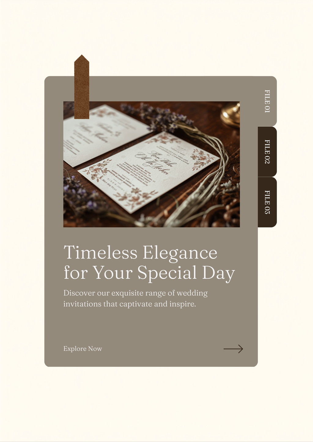 Elegant Wedding Invitation Template printed stationery flatlay