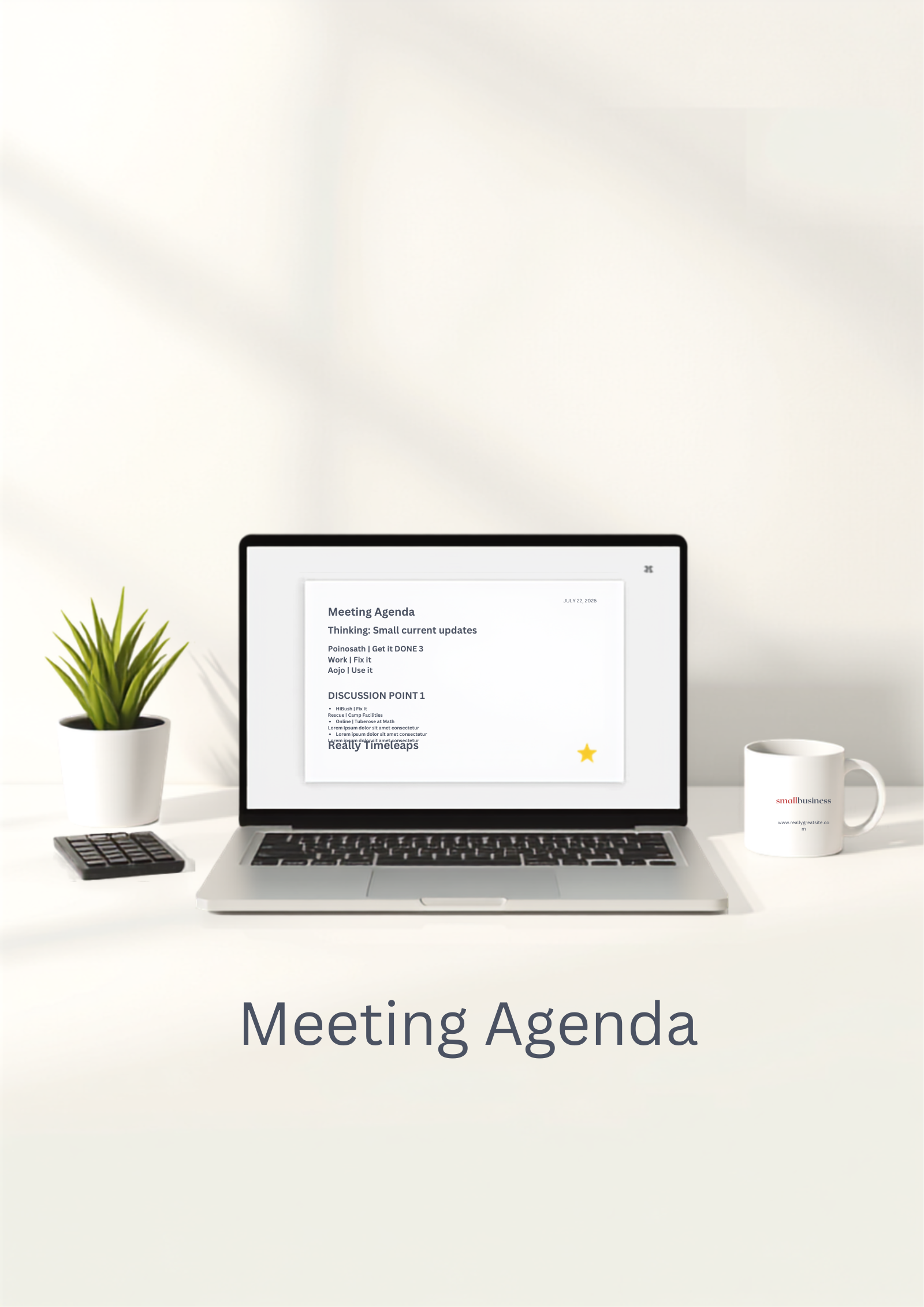 Small Business Invoice Template on laptop at desk