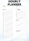 Hourly Time-Block Planner — printable instant download