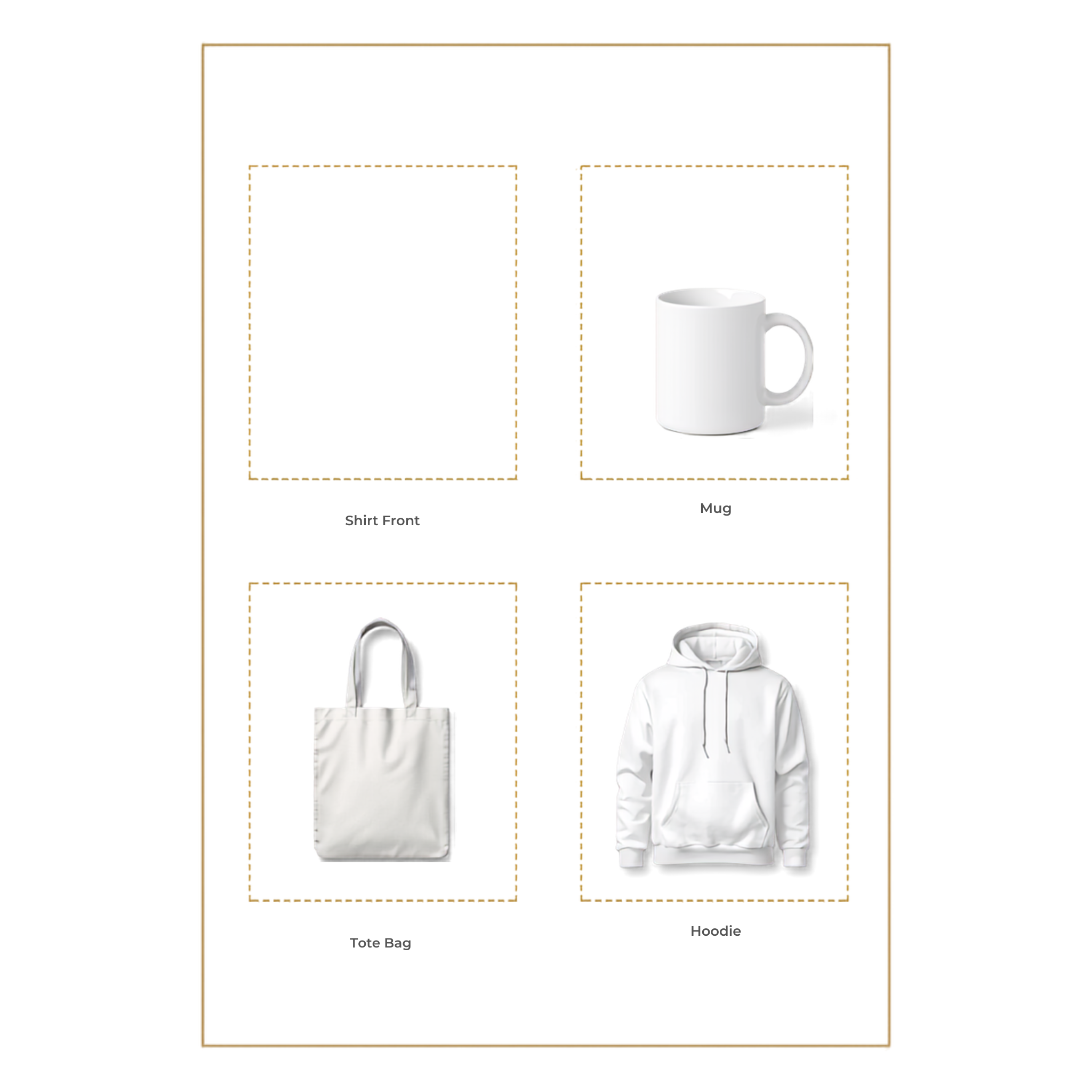 Empty drag and drop apparel and mug mockup frames for POD sellers