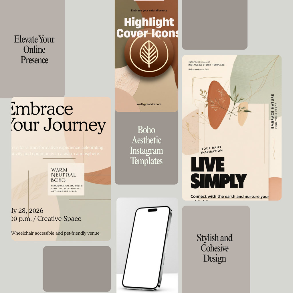 Warm Neutral Boho Instagram Kit — main preview