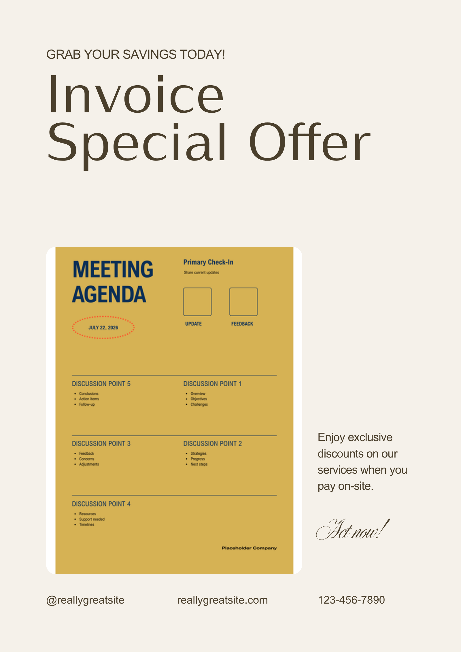 Small Business Invoice Template printed and in use