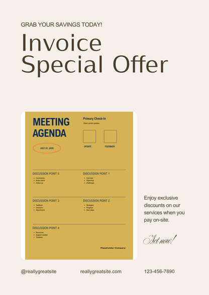 Small Business Invoice Template printed and in use