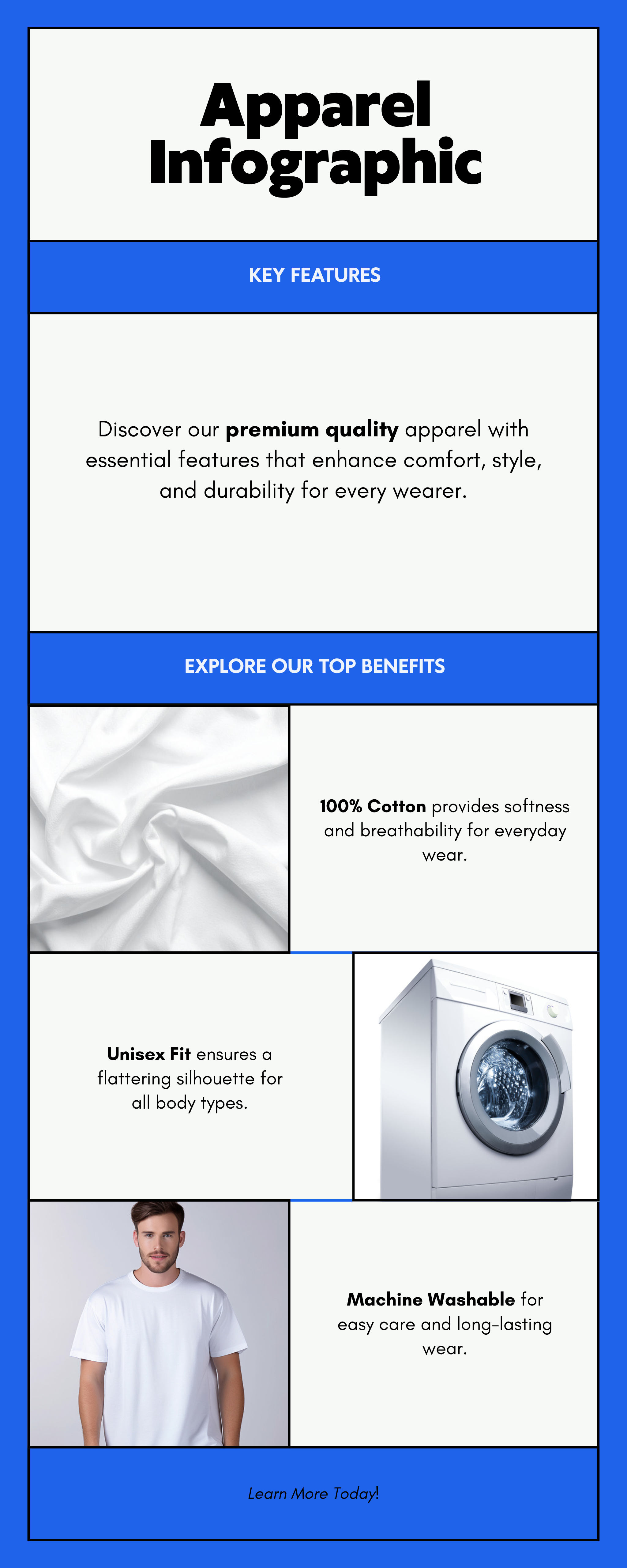 Editable Amazon Etsy size chart and feature infographic template