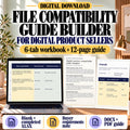 File compatibility guide builder with six-tab workbooks, a 12-page guide and actual examples of recorded and untested requirements.