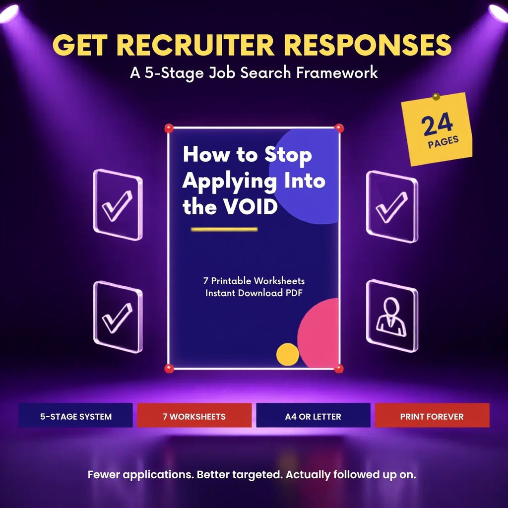 How to Stop Applying Into the Void | 5-Stage Job Search System with 7 Printable Worksheets | Instant Download PDF