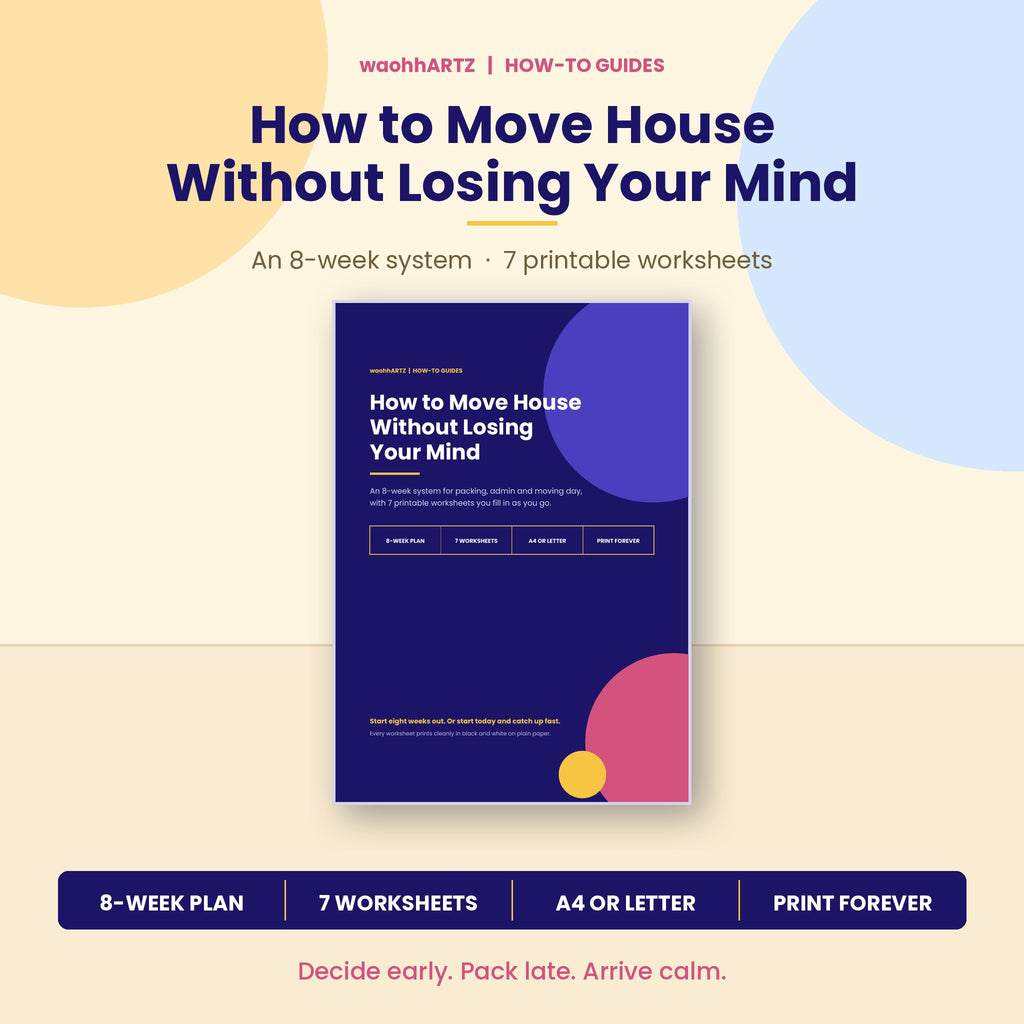 How to Move House Without Losing Your Mind | 8-Week Moving Guide with 7 Printable Worksheets | Instant Download PDF