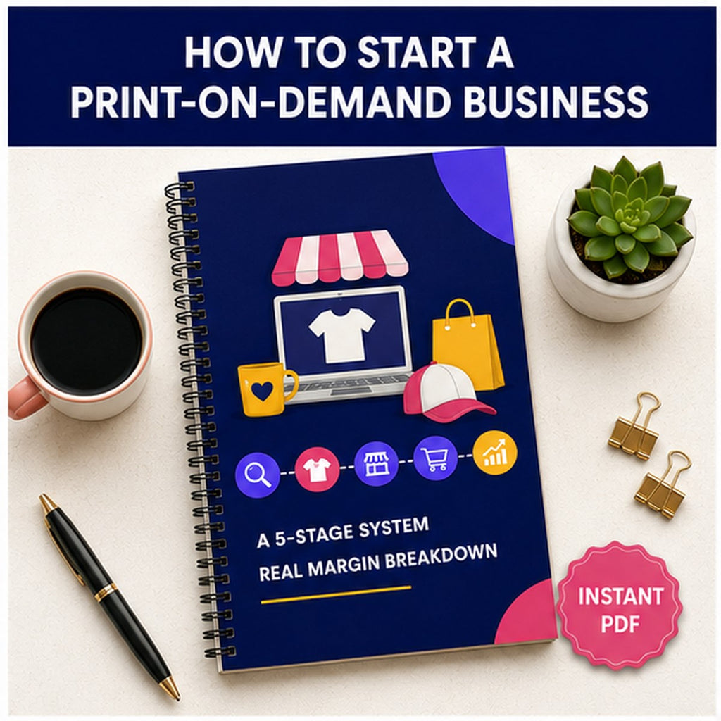 How to Start a Print-on-Demand Business | 5-Stage System + Real Margin Breakdown | Instant Download PDF