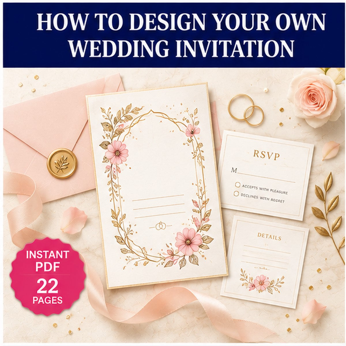 How to Design Your Own Wedding Invitation — AI Prompts, Fonts &amp; Canva Guide | Instant Download PDF