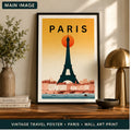 Vintage Travel Poster — Paris — Instant Download — Retro European Travel Print A3 16x24 — Living Room Wall Art