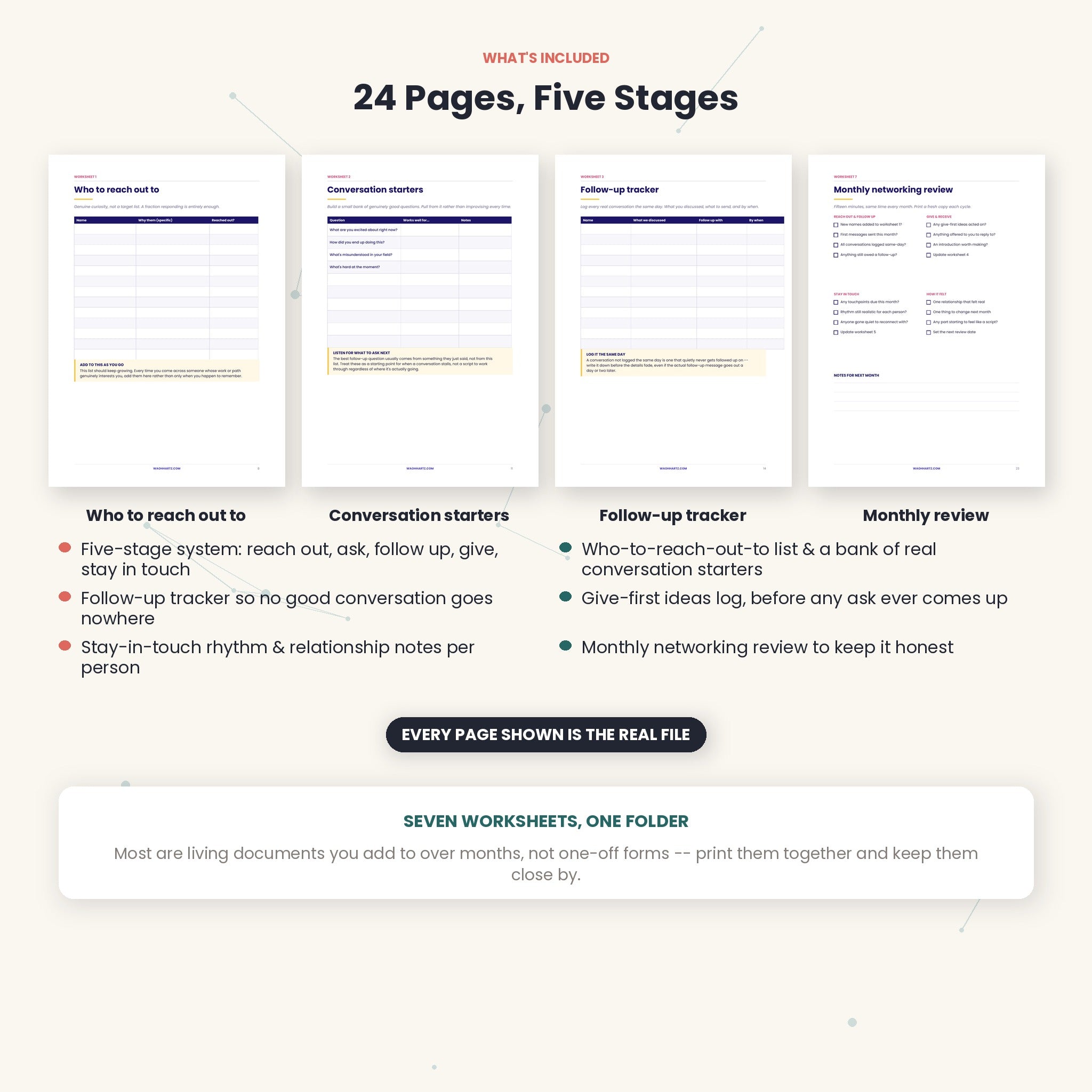 How to Network Without It Feeling Fake | 5-Stage System with 7 Printable Worksheets | Instant Download PDF