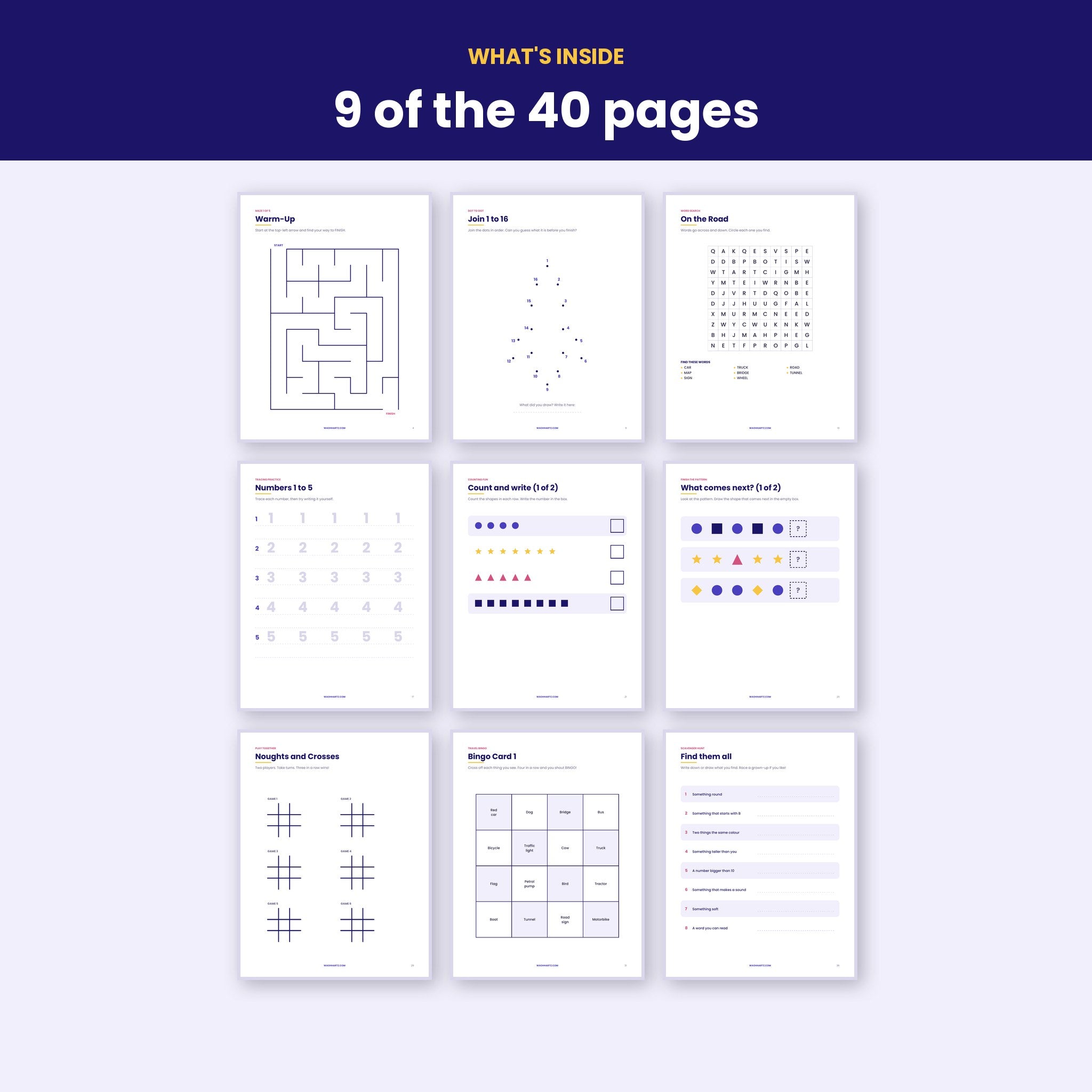 The Screen-Free Travel Activity Book | 40 Printable Pages for Kids Ages 4-8 | Instant Download PDF