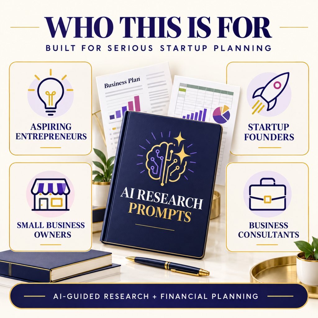 AI-guided startup planning bundle for entrepreneurs, founders, small business owners and consultants