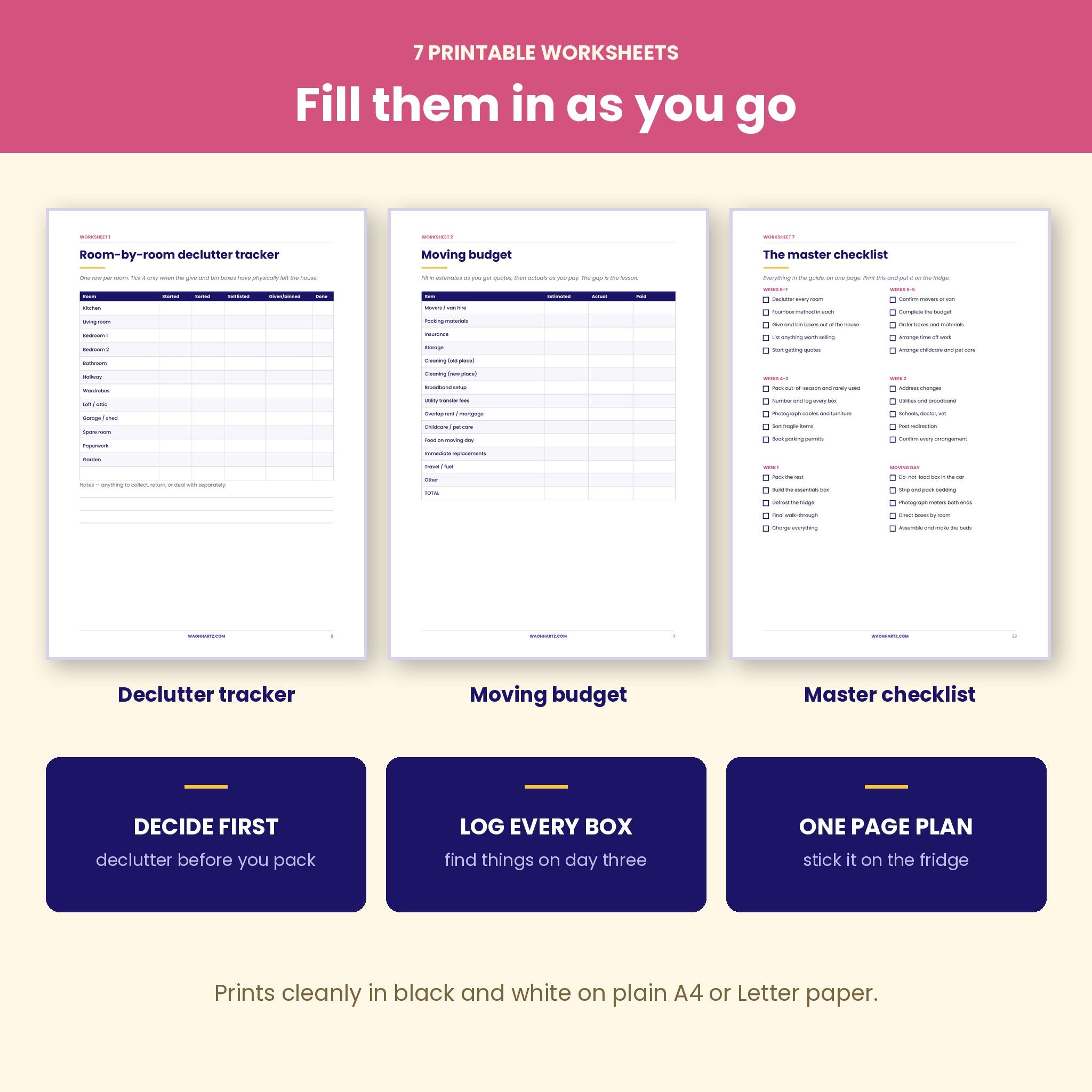 How to Move House Without Losing Your Mind | 8-Week Moving Guide with 7 Printable Worksheets | Instant Download PDF