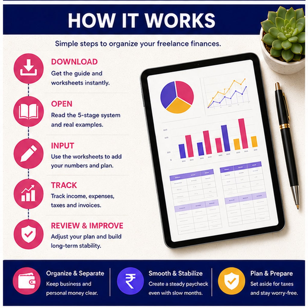 How to Manage Money as a Freelancer | 5-Stage System + Income Smoothing Breakdown | Instant Download PDF
