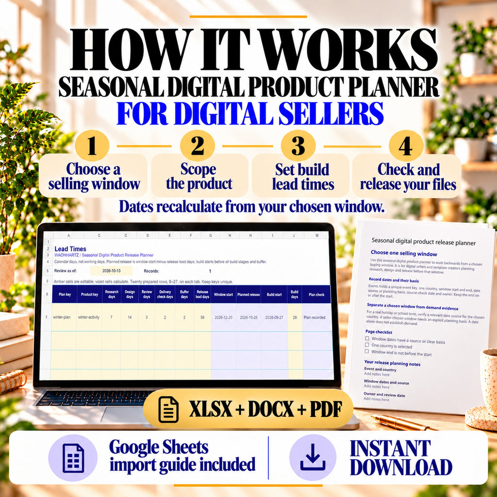 How to plan a seasonal download: choose a selling window, scope the product, set lead times, then check and release files.