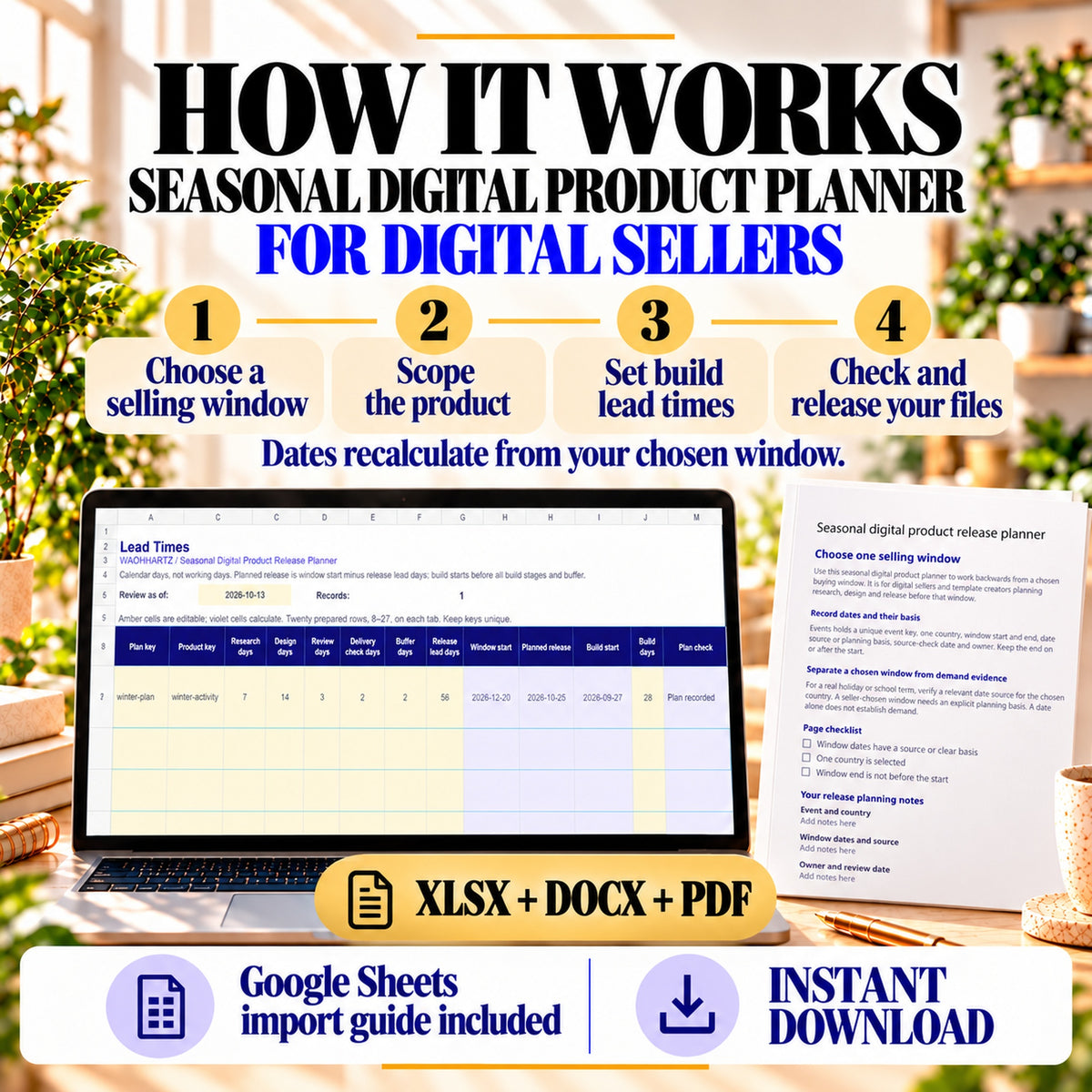 How to plan a seasonal download: choose a selling window, scope the product, set lead times, then check and release files.
