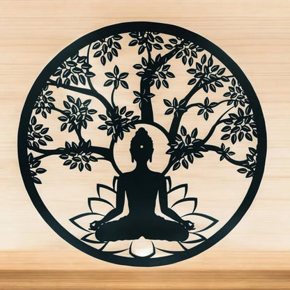 Buddha Tree of Life Metal Wall Art