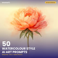 50 Watercolour Style AI Art Prompts — Midjourney, DALL-E, Stable Diffusion — Instant Download PDF