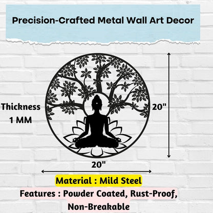 Buddha Tree of Life Metal Wall Art