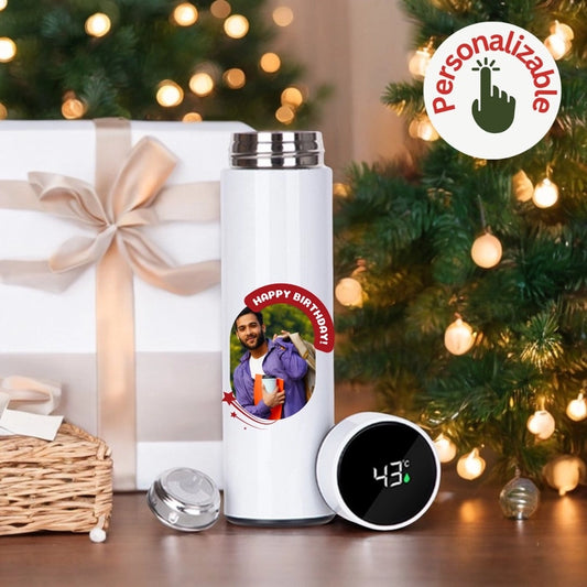 Personalized Smart Temperature-Sensing Birthday Thermos