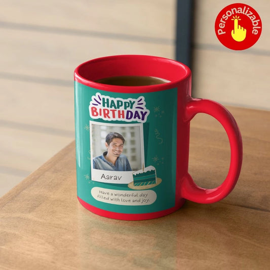 Custom Red Photo Mug