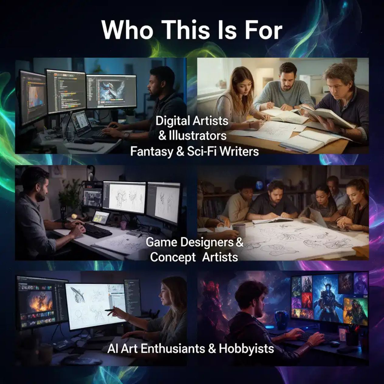 50 Fantasy & Sci-Fi AI Art Prompts — Midjourney, DALL-E, Stable Diffusion — Instant Download PDF