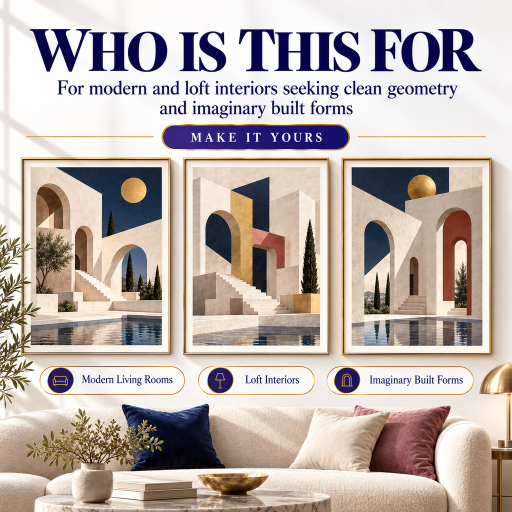 AI Geometric Wall Art Prompts for modern and loft interiors seeking clean geometry and imaginary built forms