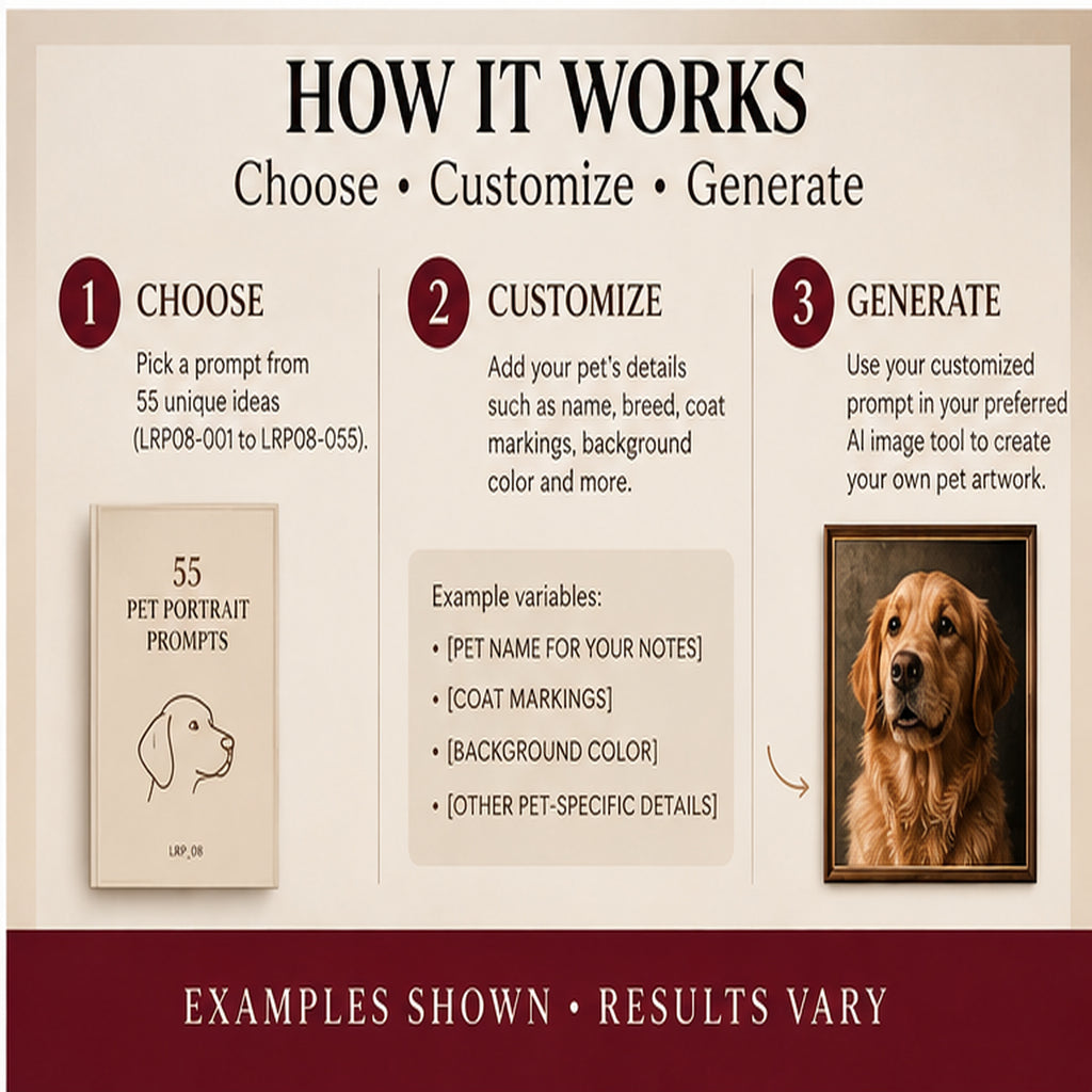 How to customize personalized pet portraits prompts and generate original wall art