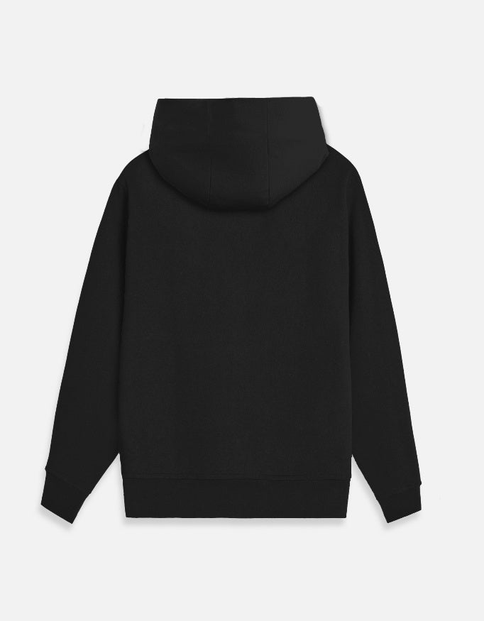 Color_Black, plain zipper hoodie