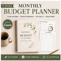 Editable Monthly Budget Planner — Canva Template for Income, Expenses, Bills & Savings