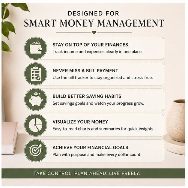 Editable Monthly Budget Planner — Canva Template for Income, Expenses, Bills & Savings