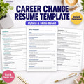 Career change resume template hybrid skills-based Word Google Docs