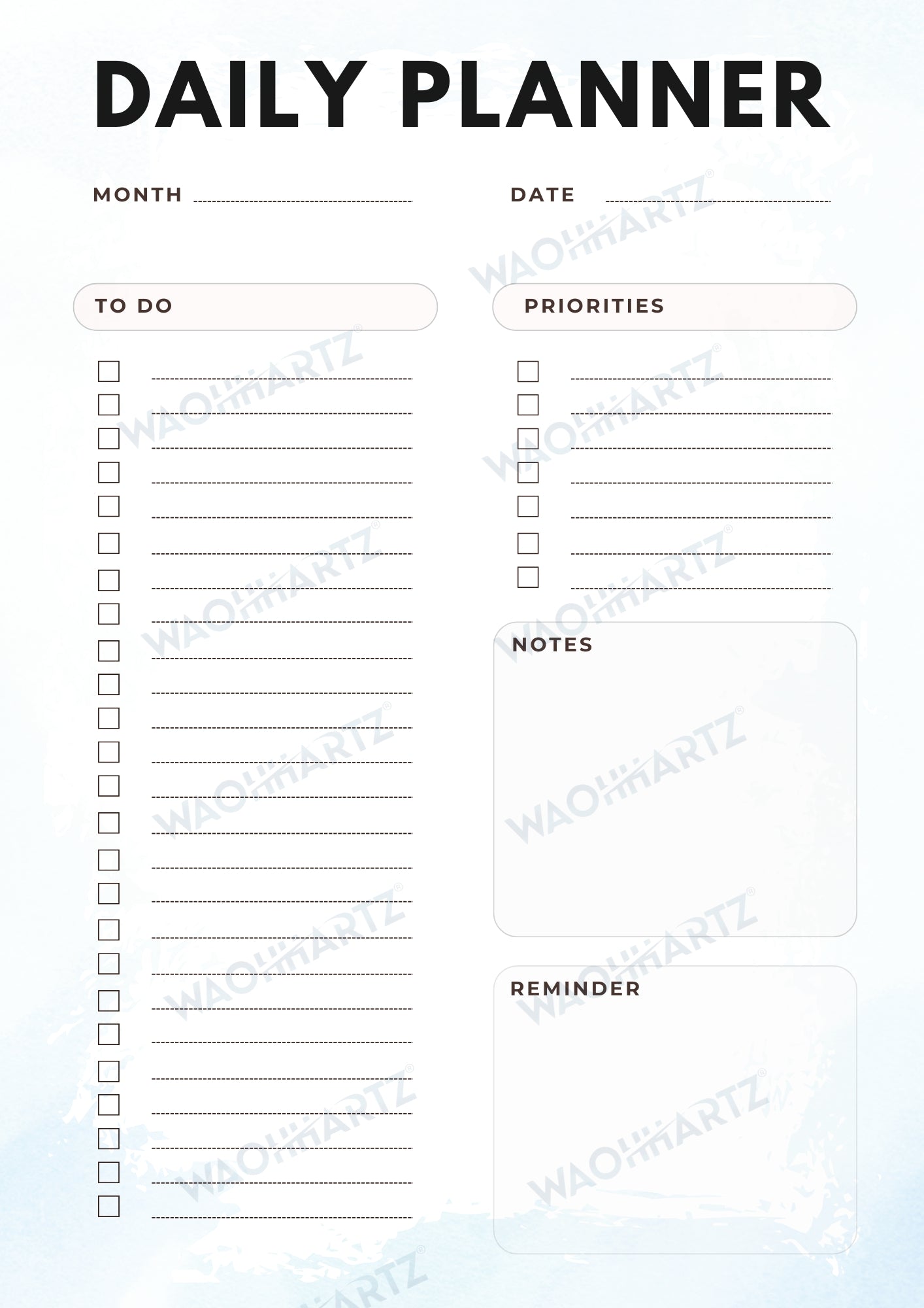 Daily Planner Editable Canva Template – Organized &amp; Stylish Productivity