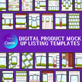 Digital Product Mockup Listing Templates — Instant Download — 133 Editable Canva Designs for Etsy Shopify Sellers