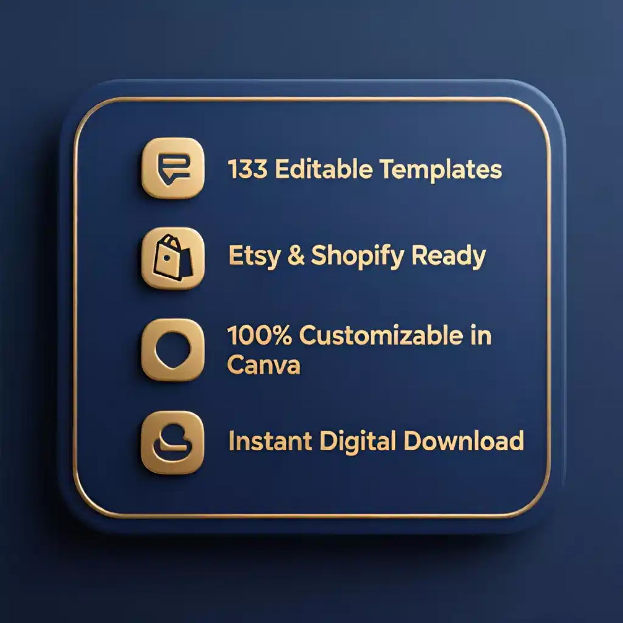 Digital Product Mockup Listing Templates — Instant Download — 133 Editable Canva Designs for Etsy Shopify Sellers