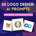 50 Logo Design AI Prompts — Midjourney, DALL-E, Stable Diffusion — Instant Download PDF