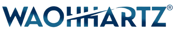 WAOHHARTZ logo with a blue gradient and registered trademark symbol.