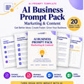 AI Business Prompt Pack Marketing and Content editable Canva template main preview