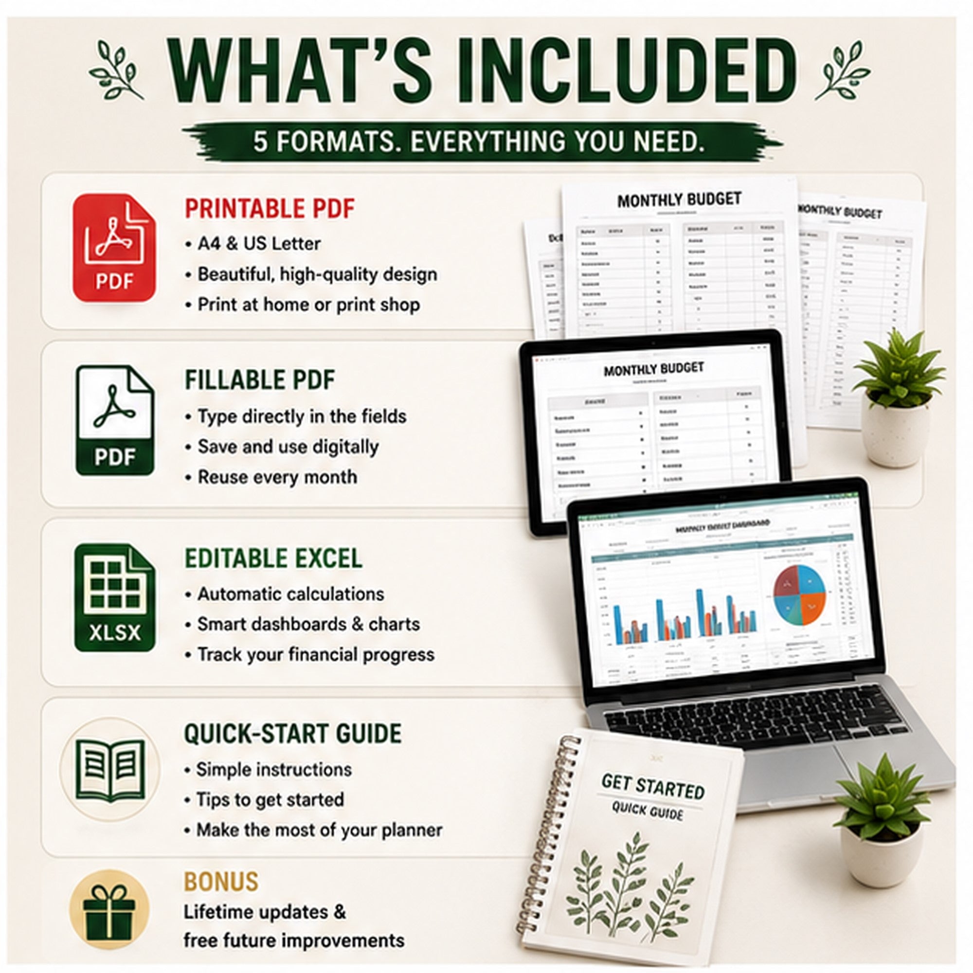 Monthly Budget Planner — Income, Expenses, Bills & Savings