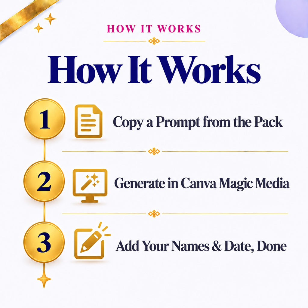 AI Prompts to Generate Your Wedding Invitation in Canva | 24 Magic Media Prompts | Instant Download PDF